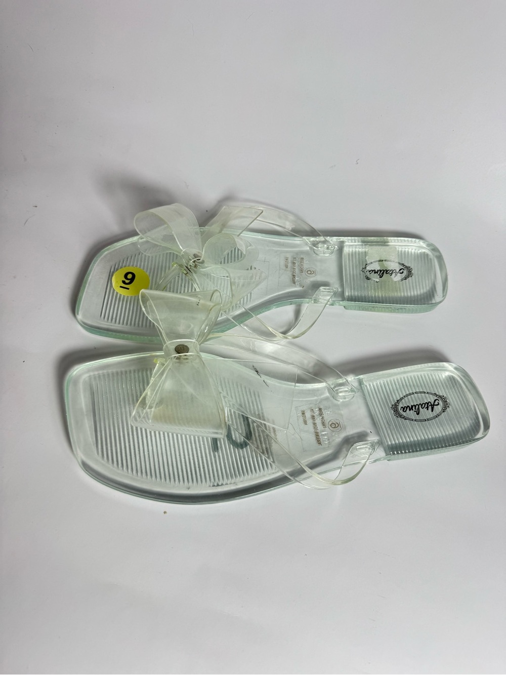 Transparent Bow Jelly Slide Sandals - Unbranded
